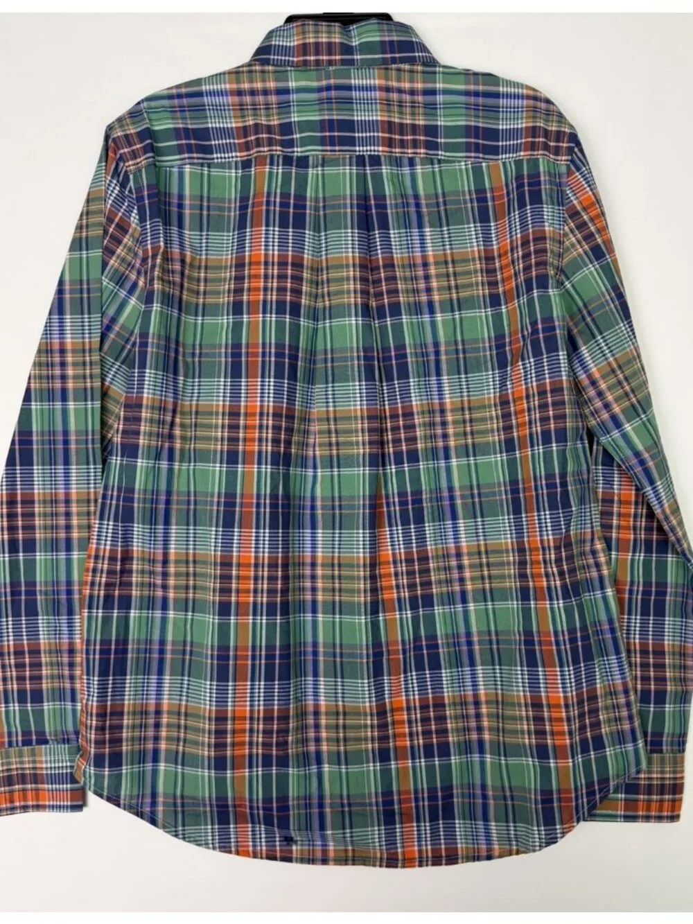 Ralph Lauren LARGE 14-16 Polo Plaid Cotton Poplin Buttondown Stretch Shirt NEW